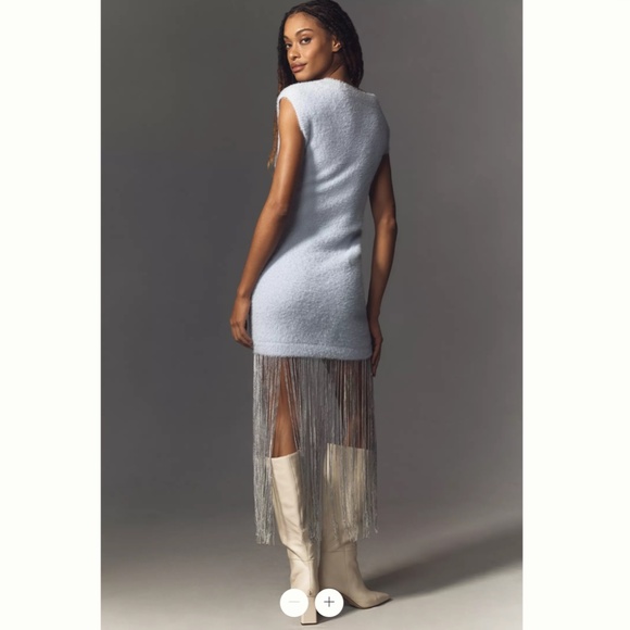 By Anthropologie Fringe-Trim Sweater Dress - Picture 2 of 4